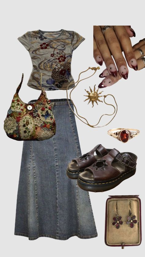 first shuffle Cute School Outfits, Estilo Hippy, Earthy Outfits, Swaggy Outfits, Hippie Outfits, Look Vintage, Mode Inspiration, Lookbook Outfits, Dream Clothes