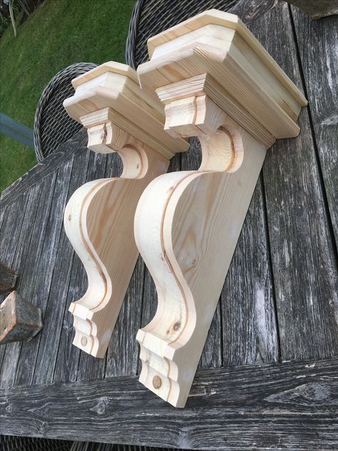 Corbels Ideas, Wood Mantle Fireplace, Carnival Glassware, Door Frame Molding, Wooden Corbels, Cottage Porch, Painted Furniture Colors, Rustic Italian, Home Building Tips