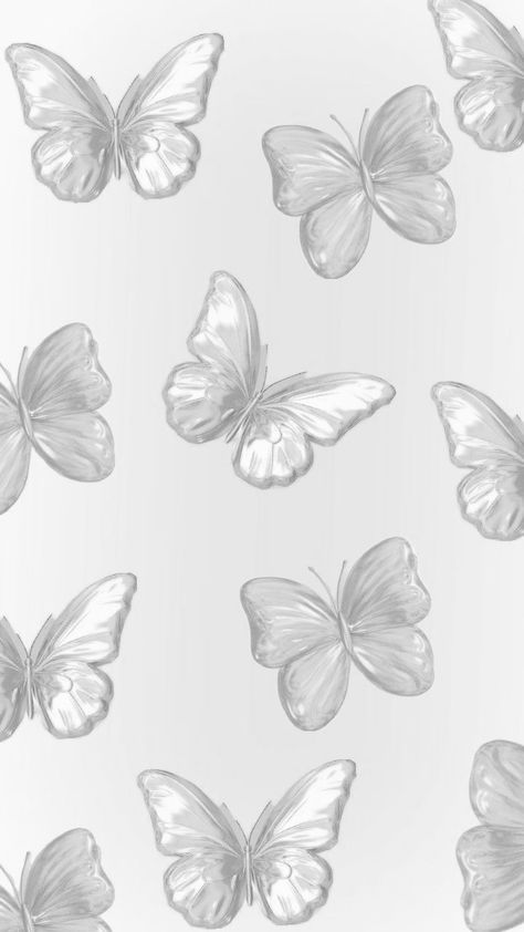 Iphone Wallpaper Full Hd White Butterfly Aesthetic Wallpaper, Ipad Wallpaper Butterfly, Butterfly Wallpaper White, White Wallpaper Lockscreen, Silver Butterfly Wallpaper, Phone Setup Ideas, White Butterfly Aesthetic, White Prints Aesthetic, White Butterfly Wallpaper