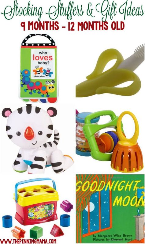 Great gift ideas for a 9 month old baby, 10 month old baby and 11 month old baby!  Perfect for stocking stuffers, Christmas or birthdays! 11 Month Old Baby, Cheap Stocking Stuffers, 9 Month Old Baby, Baby Stocking, Kitchen Christmas Gifts, Christmas Decorations For Kids, Baby Christmas Gifts, Old Christmas, Great Gift Ideas