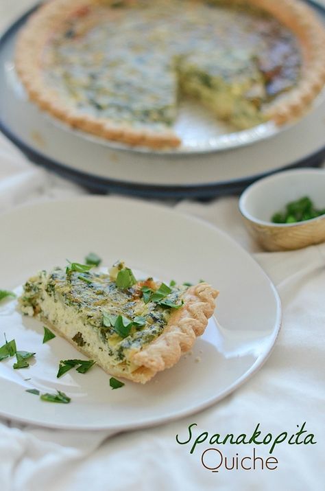 Spanakopita Quiche Recipe - The Chic Life Spanakopita Quiche, Tofu Pie, Spinach Tofu, Impossible Pies, Vegan Quiche, Mushroom Spinach, Quiche Dish, Tomato Pie, Quiche Recipe