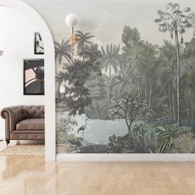 Vintage Mural, California Wallpaper, Living Room Murals, Vintage Tropical, Tropical Wallpaper, Mural Design, Tree Wallpaper, Tropical Design, Wallpaper Size