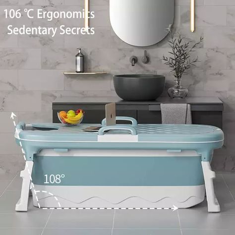 1.38/115cm Portable Bathtub Non slip Folding Bath Bucket Foldable Large Adult Child Tub Swimming Pool Family Bathroom SPA Sauna|Inflatable & Portable Bathtubs| - AliExpress Folding Bathtub, Home Swimming Pool, Massage Bathtub, Foldable Bathtub, Bathtub Cover, Plastic Bathtub, Portable Bathtub, Backrest Design, Candle Dressing