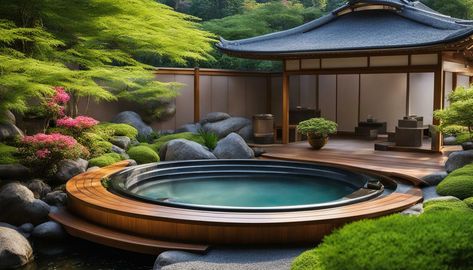 Japanese Hot Tubs: Tradition Meets Modern Luxury Japanese Hot Tub, Hot Tub Designs, Hot Tubs, Improve Blood Circulation, Backyard Oasis, Lighting System, Modern Technology, Heating Systems, Modern Luxury