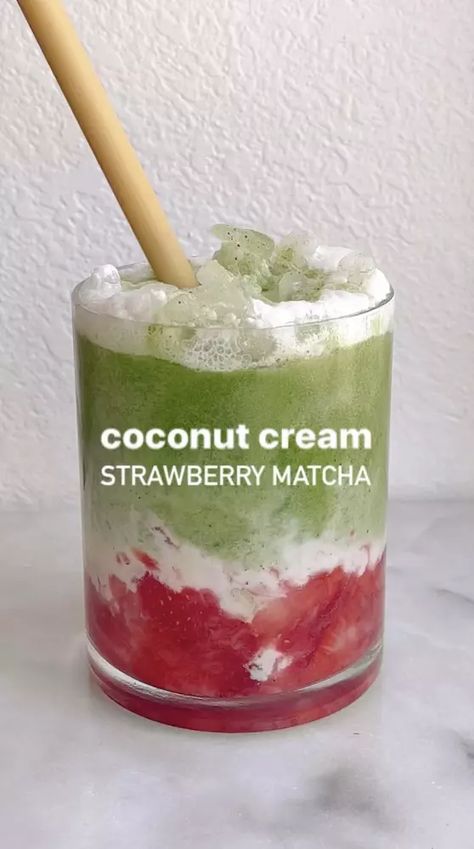 Coconut Cream Strawberry Matcha Recipe | The Feedfeed Matcha Drink Recipes, Strawberry Matcha, Iced Drinks Recipes, Matcha Drink, Drink Recipes Nonalcoholic, Matcha Recipe, Healthy Drinks Recipes, Coconut Recipes, Iced Drinks