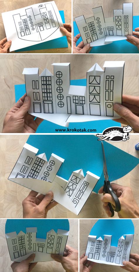 1st Grade 3d Art Project, Paper City Printable, Cardboard City, Paper City, Paper House, Party Inspo, Elementary Art Projects, Class Activities, Recycled Art