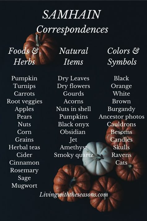 #wicca #samhain #witchcraft Samhain Correspondences, Wiccan Holidays, Wicca Holidays, Samhain Traditions, Samhain Ritual, Wiccan Sabbats, Samhain Halloween, Eclectic Witch, Witch Spell Book