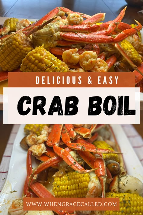 Crab Boil Seasoning Recipe, Crab Leg Recipes Boiled, Crab Legs Boil, Crab Boil Recipe, Shrimp And Crab Boil, Crab Legs Recipe, Boil Recipes, Seafood Boil Party, Shrimp Boil Recipe