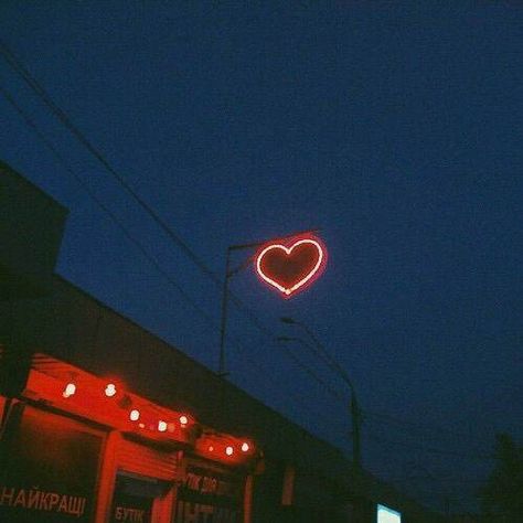 Neon Sign, A Heart, Red Heart, At Night, Neon, Building, Red