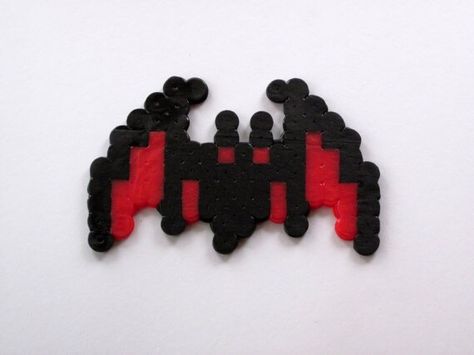 Mothman Perler Bead Patterns, Tim Burton Perler Beads, Vampire Perler Beads, Gothic Perler Beads, Perler Bead Bat, Spooky Perler Bead Patterns, Emo Perler Beads, Easy Perler Bead Patterns, Melty Bead Patterns