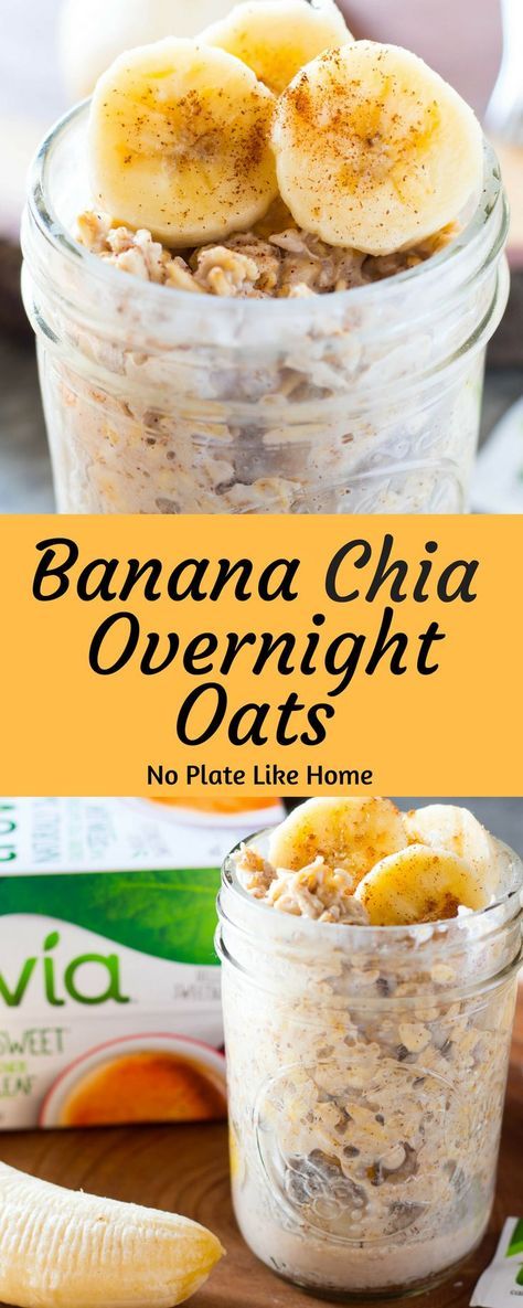 Banana Chia Overnight Oats are a great way to start off the day. With only a couple min prep, you'll have a filling breakfast with natural sweetness. Pin for later. #PickNaturesSweetness #shop Banana Overnight Oats Recipe, Peanut Butter Banana Overnight Oats, Chia Overnight, Muffins Paleo, Peanut Butter Overnight Oats, Chia Overnight Oats, Breakfast Oatmeal Recipes, Banana Overnight Oats, Breakfast Oatmeal