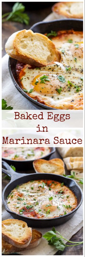 Eggs Casserole, Recipe Runner, Casserole Dinners, Marinara Sauce Recipe, Brunch Eggs, Cast Iron Recipes, Baked Eggs, Breakfast Brunch Recipes, Cast Iron Skillet