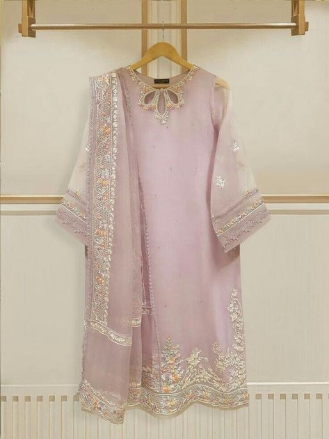 Organza Trousers, Two Piece Shirt, Designer Ready To Wear, Agha Noor, Organza Suits, Embroidery Fashion Detail, Pakistani Fancy Dresses, Beautiful Pakistani Dresses, Simple Pakistani Dresses