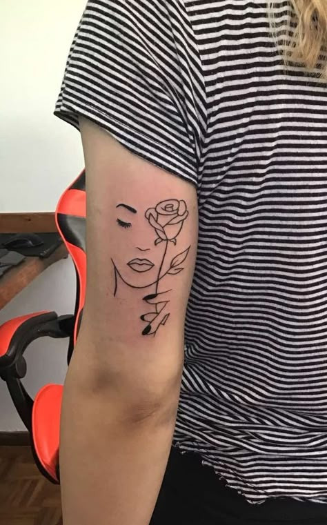 Minimal Tatoo, Rose Tattoo On Arm, Face Tattoos For Women, Matching Best Friend Tattoos, Cute Hand Tattoos, Taurus Tattoos, Music Tattoo Designs, Tattoos For Women Half Sleeve, Forearm Tattoo Women