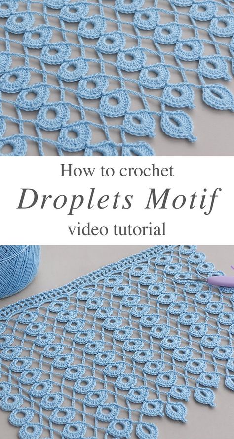 Crochet Droplets Motif: Crafting Elegance - CrochetBeja Crochet Net Curtains, Crochet Netting Pattern, Elegant Crochet Patterns, Knitting Flowers Free Pattern, Crochet Lace Patterns Free, Crochet Curtains Free Pattern, Crochet Motif Patterns Free, Crochet Thread Patterns Free, Craft Patterns Free