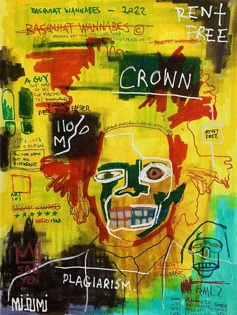 Basquiat Style, Pinterest Art, Pez Dispensers, Jean Michel Basquiat, Jean Michel, Paint Ideas, Self Portrait, Art Museum, Color Combos