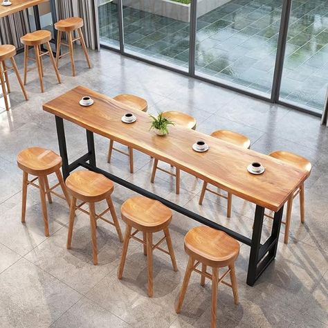 Amazon.com: Solid Wood Bar Table Bistro Table Bar High Table Breakfast Table Dining Table Pub Table Kitchen Room Furniture for Living Room Dining Room Cafe Kitchen Balcony-Table Only (55.1" L x 13.8" W x 41.3" H) : Home & Kitchen Wood Bar Table, Modern Cafe, Contemporary Bar Stools, Bar Table Sets, Wine Table, Metal Table Base, Bar Height Table, Table Haute, Dining Stools