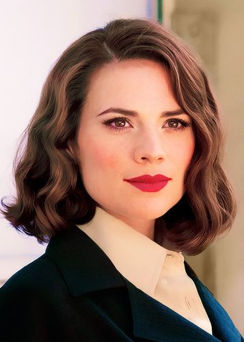 Peggy Carter, Agent Carter, Red Lipstick, Dark Hair, Brown Hair, A Woman, Red, Hair, White