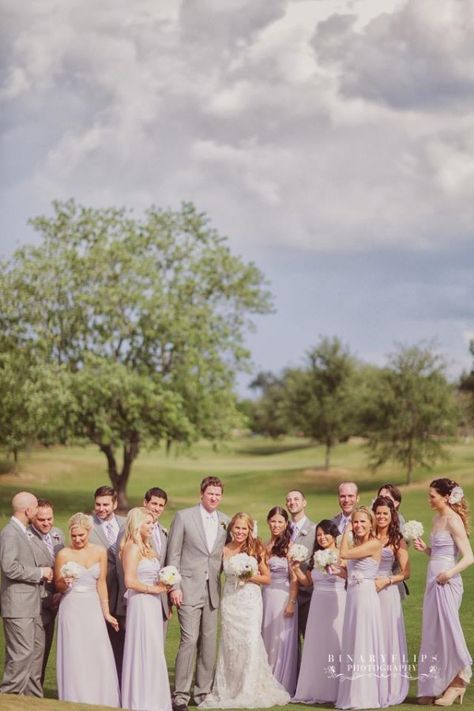 I love the light grey suit the best for the groom and groomsmen. Light Purple Bridesmaid Dresses, Purple And Silver Wedding, Lilac Bridesmaid Dresses, Rustic Vintage Wedding, Davids Bridal Wedding Dresses, Lilac Wedding, White Bridesmaid Dresses, Purple And Silver, Bridesmaid Dress Colors