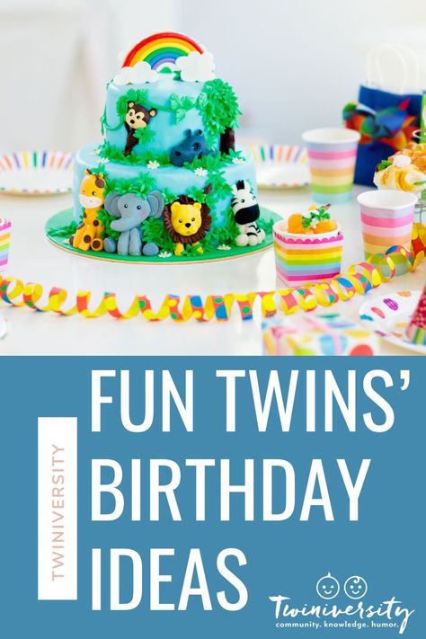 Twins First Bday Theme, 3 Year Twin Birthday, 1st Twin Birthday Ideas, 2nd Twin Birthday Party Ideas, Twins Turning Two, 2 Year Twin Birthday Party, One Year Old Twins Birthday Party, Twin 1st Birthday Themes, Twin 2nd Birthday Party Themes