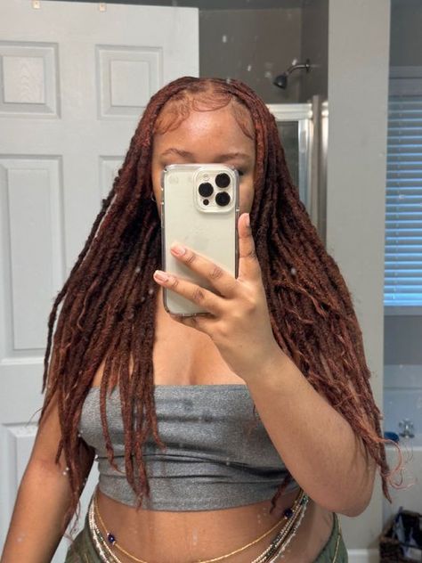 Bra Length Locs, Small Long Locs, Hairstyles For Locs For Women Short, Pretty Girls With Locs, Cute Loc Hairstyles For Women, Locs On Women, Long Locs Black Women, Two Tone Locs, Loc Sizes