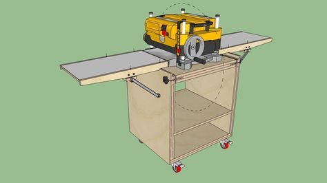 Planer Cart, Planer Stand, Workbench On Wheels, Must Have Woodworking Tools, Woodshop Projects, Garage Woodshop, Flip Table, Tool Carts, Outfeed Table