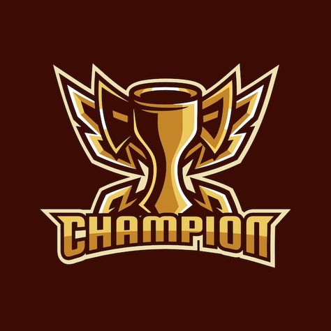 Champion emblem winner logo design | Premium Vector #Freepik #vector #championship #soccer-cup #football-trophy #football-cup Champion Wallpaper Logo, Winner Logo Design, Champion Logo Design, Ring Logo, Boy Pic, Champion Logo, Football Logo, God Loves Me