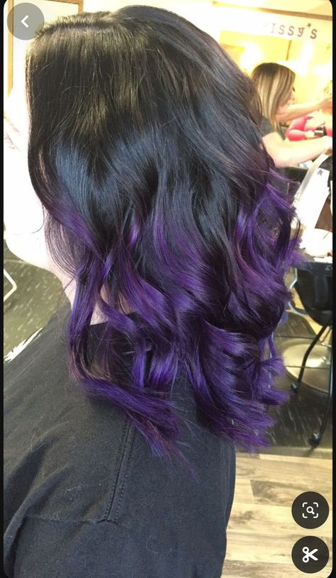 Black Hair With Purple Ends, Bleach Brown Hair, Short Haircuts Wavy Hair, Purple Hair Tips, Purple Peekaboo Hair, Purple Black Hair, Dark Purple Hair Color, Purple Brown Hair, Medium Length Brown Hair