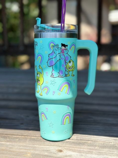 Hydration Tumbler Monsters Inc - Etsy Monsters Inc Merch, Cricut Tumblers, Disney Tumbler, Starbucks Tumbler Cup, Temple City, Free Vintage Printables, Cute Water Bottles, Custom Tumbler Cups, Custom Cup