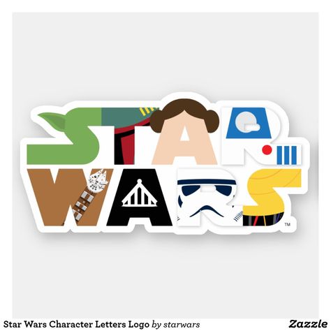 Pegatina Star Wars Character Letters Logo Star Wars Dibujos, Star Wars Letters, Baby Star Wars Characters, Star Wars Classroom, Yoda Star Wars, Star Wars Stickers, Letters Logo, Star Wars Background, Star Wars Character