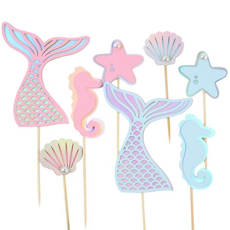 Baby Shower Mermaid Theme, Mermaid Party Cake, Mermaid Baby Shower Theme, Mermaid Tail Cake, Mermaid Birthday Decorations, Dinosaur Party Supplies, Mermaid Cake Topper, 1st Birthday Cake Topper, Glitter Mermaid