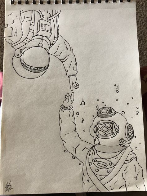 Distant Love, Galaxy Drawings, Astronaut Drawing, Sharpie Drawings, Space Drawings, Disney Art Drawings, Meaningful Drawings, Easy Drawings Sketches, Cute Doodle Art