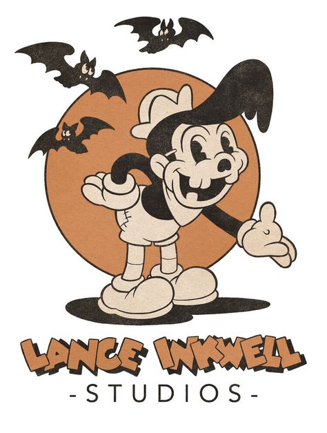 LANCE INKWELL STUDIOS Lance Inkwell, Rubber Hose Cartoon, Studio Mdhr, Cartoon Moon, Anna Cattish, 70s Nostalgia, Halloween Illustration, Comic Panels, Contemporary Artist