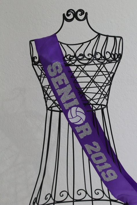 Senior Volleyball with year senior night sash | Etsy Senior Sash Volleyball, Volleyball Senior Night Decorations, Volleyball Locker Decorations Ideas, Senior Night Gift Ideas Volleyball, Volleyball Locker Decorations, Volleyball Decorations, Volleyball Senior Night Gifts, Night Volleyball, Volleyball Locker