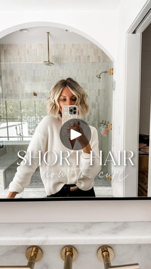 667K views · 8.7K reactions | Comment HAIR & I’ll send you a DM with all the details to shop the products I use to curl my short hair!

This flat iron method has been a favorite of mine for years! Once you get the hang of it, you’ll never turn back! 

All my looks are saved & available to shop at the link in my bio or you can follow me on the @shop.ltk app! The REELS and IG POSTS collections at the top of my profile is always up to date with my most recent shares! Search @loverlygrey in the search bar to see everything I share! 

#hairtutorial #shorthaircut #flatironcurls #howtocurlhair #shorthairstyle | Brittany Sjogren \\ Loverly Grey | loverlygrey · Original audio Flat Iron Curls Short Hair, Curls Short Hair, Curl Short Hair, Iron Curls, Loverly Grey, Pixie Bob Haircut, Flat Iron Curls, How To Curl Short Hair, Search Bar