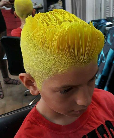 Yellow Hair Boy, Hair Dye Ideas Men, Hair Color For Boys, Boys Dyed Hair, Boys Colored Hair, Short Hair For Boys, Brown Hair Boy, Blonde Hair Boy, Boys Hair