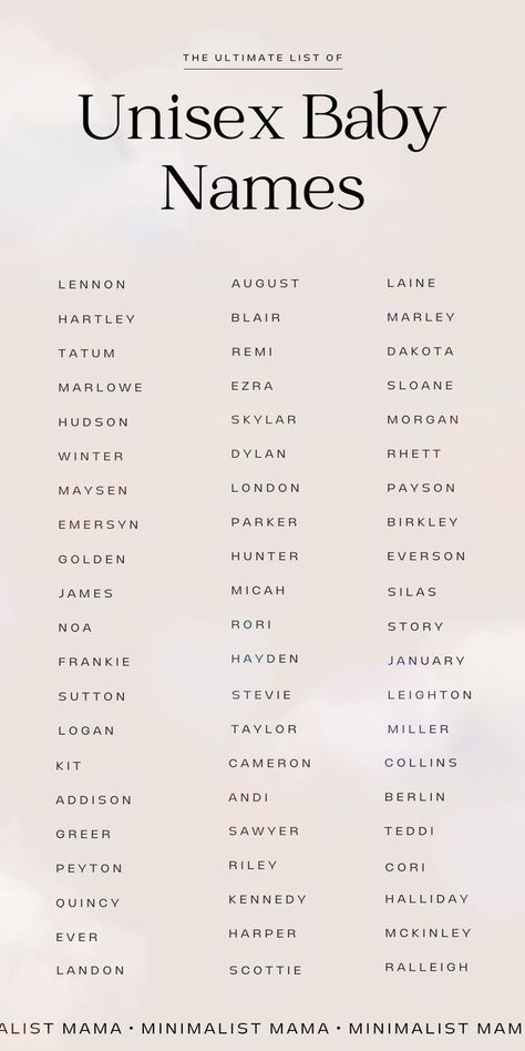 Searching for cute baby names, but don't love all the frou-frou options out there? These super cool 'boy names for a girl' are actually FLYING up the baby name charts - and I bet you didn't even realize! Save these gender neutral baby names to your list of baby names *today*! Unisex Names Aesthetic, Unique Gender Neutral Names, Pretty Baby Names, Baby Names Gender Neutral, Neutral Baby Names, Gender Neutral Baby Names, List Of Baby Names, Baby Boy Names Unique, Baby Names List