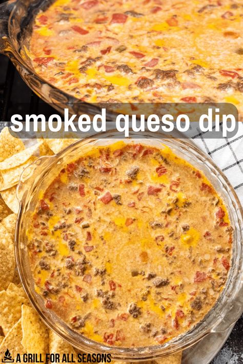 Looking for a smoky good appetizer that will leave everyone wanting more? This Smoked Queso Recipe is the best - and simple to make. Perfect for game days, a holiday dish, or even a weekend snack right at home. Smoked Caso Dip, Smoked Rotel Dip, Smoked Queso Dip On Smoker, Dip On Smoker, Smoked Cheese Dip, Best Queso Dip, Good Appetizer, Smoked Queso Dip, Best Queso