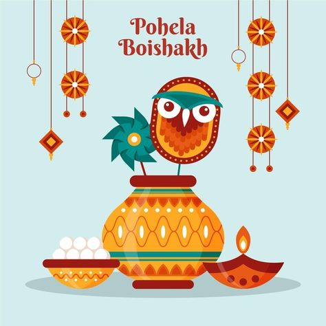 Bengali New Year Drawing, Poila Boishakh Creative, Poila Boishakh, New Year's Drawings, Bengali New Year, Notebook Drawing, New Year Illustration, Culture Day, New Years Poster