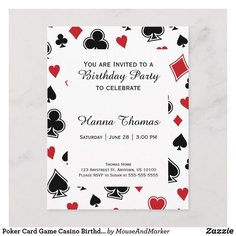 Casino Theme Invitations Template, Casino Invitations, Las Vegas Party Theme, Birthday Invitations Templates, Casino Birthday Party, Vegas Theme Party, Casino Party Games, Casino Party Invitations, Casino Birthday