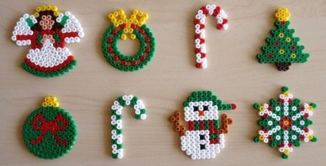 décorations pour Noël en perles à repasser- idées et modèles Hama Beads Christmas, Perler Beads Ideas, Jul Diy, Christmas Perler Beads, Art Perle, Hama Beads Design, Motifs Perler, Hama Beads Patterns, Diy Perler Beads