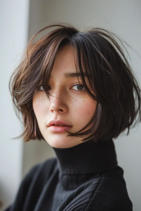 Asian Long Face Hairstyles, Short Haircuts With Bangs Round Face, Low Maintenance Short Hair Round Face, Below Ear Length Hair, 2024 Bob Hair, French Bob Asian, French Bob Round Face, French Bob With Bangs Round Faces, Short Bob With Layers