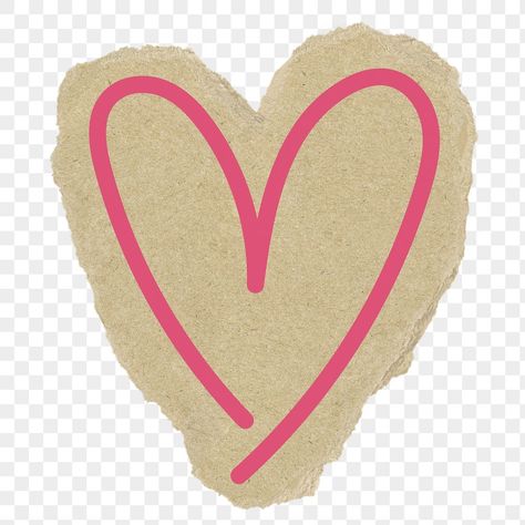 Torn Paper Png, Hearts Drawing, Paper Transparent, Doodle Heart, Doodle Png, Ripped Paper, Brown Heart, Heart Craft, Paper Png