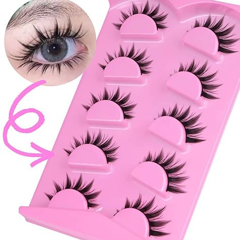 Anime Fake Lashes, Realistic False Eyelashes, Cute False Lashes, Wispy Fake Lashes, Cute Fake Lashes, Japanese False Lashes, Anime False Lashes, Manga False Lashes, Goth Lashes