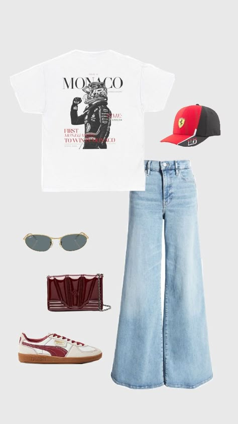 F1 Ferrari outfit F1 Ferrari Outfit, Gp Outfit Ideas, F1 Wags Outfits Ideas, Formula 1 Outfit Women Ferrari, F1 Outfit Ideas, F1 Inspired Outfits, Ferrari Outfit Women, Grand Prix Outfit Women, Formula 1 Outfit Women