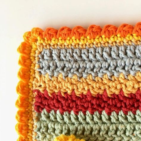 Stitch Sampler Autumn Rhapsody Blanket CAL Part 4 free crochet pattern Picot Stitch Crochet, Fall Crochet Blanket, Crochet Picot Edging, Waves Crochet, Picot Crochet, Bobble Crochet, Crochet Border, Fall Crochet, Crochet Shell Stitch