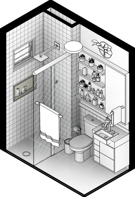 Bathroom Design Layout, Anime Canvas Art, Concept Architecture, Architecture Drawing, House Tours, Bathroom Design, Architecture Design, Concept Art, Room Divider