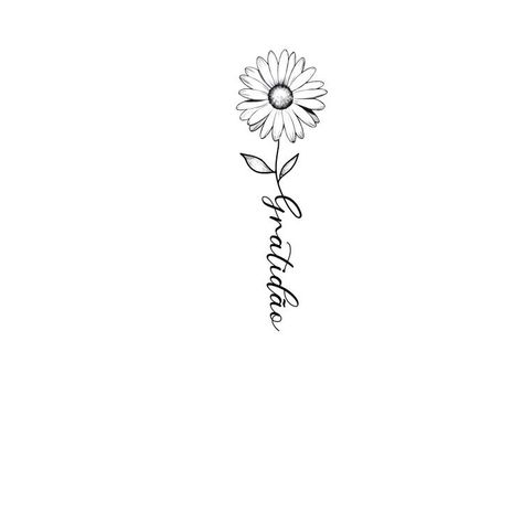 Gratitude Tattoo Ideas For Women, Sunflower Breathe Tattoo, Daisy Tattoo For Daughter, Daisy Tattoo With Date, Daisy Tattoo With Words As Stem, Daisy Wrist Tattoos For Women, Daisy Tattoo With Words, Daisy Tattoo With Name In Stem, Small Daisy Tattoos For Women