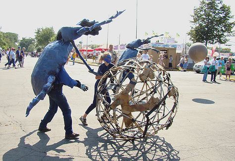 https://flic.kr/p/6XKiVG | MN State Fair Parade - Dung Beetles | I just turned a corner and caught sight of these guys. I thought it was very cute. I loved it when one lost control of  one of the gray bouncy balls of "dung"  and had to dart out and catch it. Mn State Fair, Bug Costume, Dung Beetle, Lost Control, Bouncy Balls, Costume Ball, Cute Halloween Costumes, State Fair, Beetles