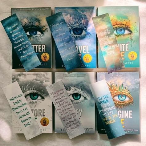 Shatter me series by Tahereh Mafi bookmarks, quotes bookmarks Bookmarks Quotes, Shatter Me Quotes, Teenage Books To Read, Tahereh Mafi, Bookmarks For Books, Creative Bookmarks, Shatter Me Series, Shatter Me, Fantasy Books To Read